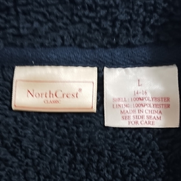 Black Soft Fleece Jacket Lined with Sherpa Fleece & Accents on Cuffs & Collar - Picture 7 of 11